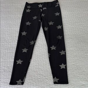 Terez Black and Silver Star Pattern Leggings